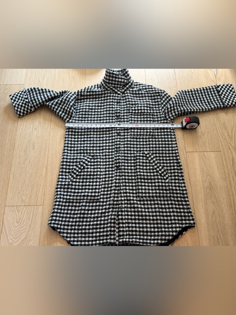 Free People We The Free Houndstooth Longline Shacket Jacket L NWT - Picture 10 of 10